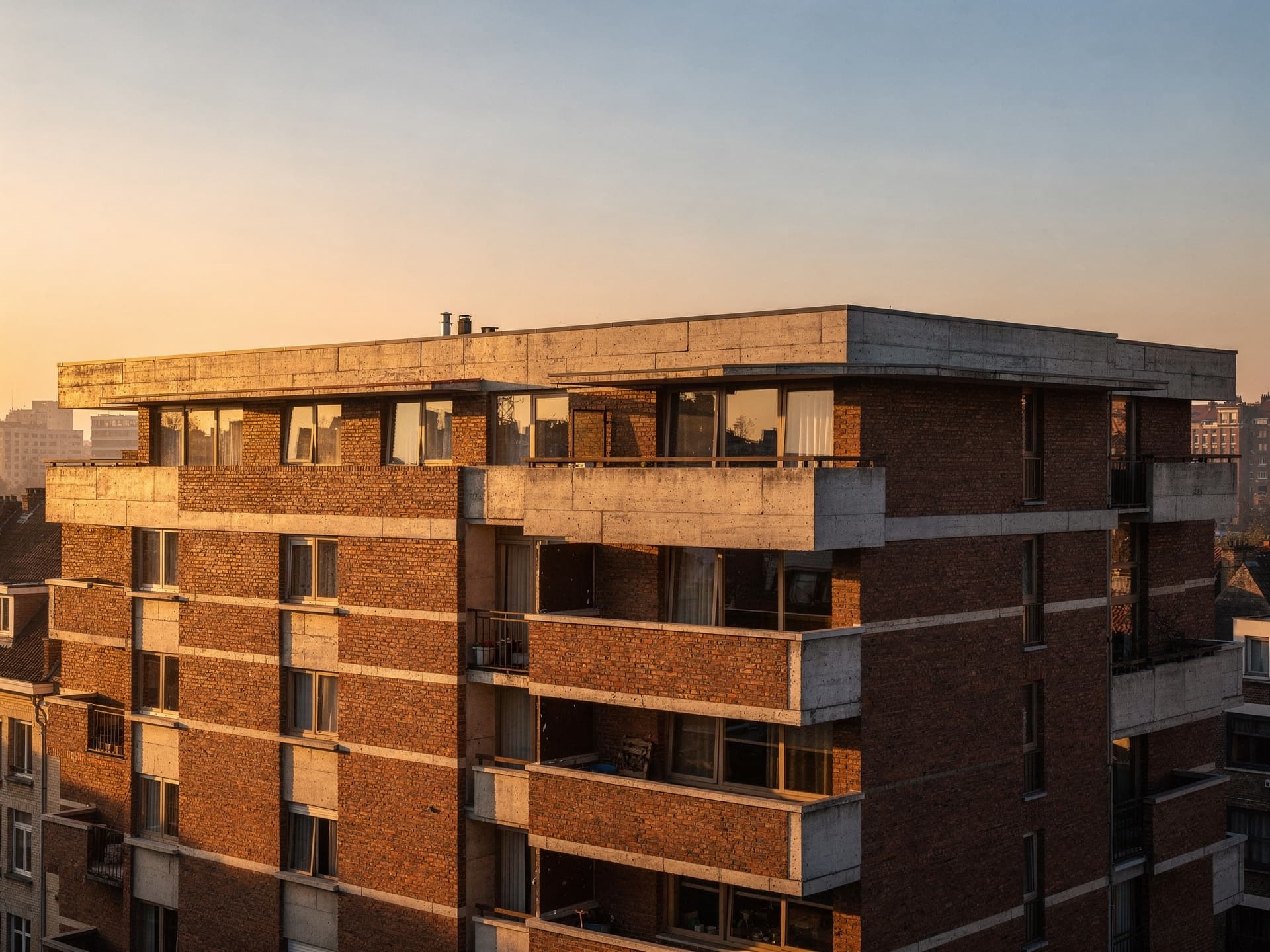 Appartementsblokken met plat dak